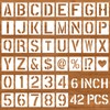 42 PCS Letter and Number Stencils, 6 Inch Reusable Alphabet