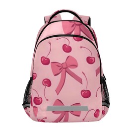 SUABO Bow Cherry Backpack for School Bookbag Kids School Bags Travel Rucksack,13L