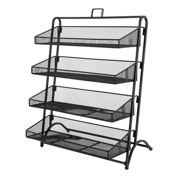 kunghei Black 4 Tier Snack Candy Display Rack, Chip Display