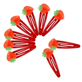 20Pcs Strawberry Hair Clips, Cute Fruit Hair Clips Red Strawberry Hair Accessories Y2K Hair Barrettes Decorative Snap Hair Clips for Women Girls Kids