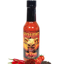 Hellfire Hot Sauce Infierno De Ajo Rojo - Gourmet Red Salsa Hot Sauce With Garlic and Carolina Reaper Peppers, 5 oz.