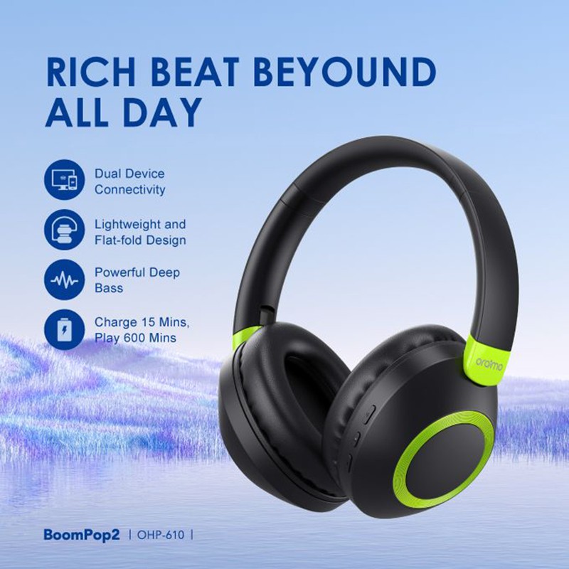 Oraimo BoomPop 2 Powerful Deep Bass Dual Device Connectivity Wireless