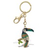 Aqua79 Toucan Keychain - Brown Sparkling Rhinestones Charm, Fashionable Stylish