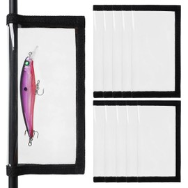 Fishing Lure Wraps 10Packs Durable Clear PVC Lure Covers Keeps Fishing Safe Easily See Lures Fishing Hook Covers Bait Storage Keeps Children, Pets and Fishermen (Black, 10pcs M)