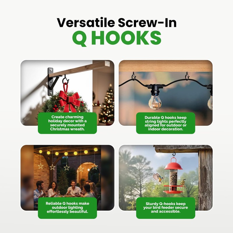 12 Pcs Ceiling Q Hanger Hooks for Hanging Plants with
