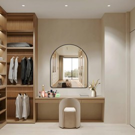 FORBATH Arched Mirror 36x40 Inch, Black Arched Mirror Wall Mounted Modern Black Aluminum Frame Decor Large Dresser Mirror for Bedroom Living Room Entryway, Hanging or Leaning Against Wall