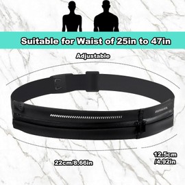 Laufgürtel Handy für Damen & Herren – Hüfttasche Running elastisch, verstellbar (64-120cm), wasserdicht, Reflektor, mit Schlüsselfach – Joggen Fitness Outdoor Gürteltasche