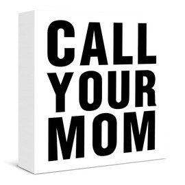 Dorm Decor Call Your Mom Wooden Box Sign for Dorm Room Decor, Funny Gifts for College Students