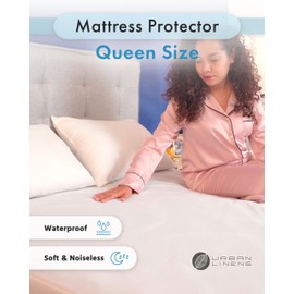Waterproof Mattress Protector Queen Size | Soft & Noiseless Mattress Cover | Deep Pocket Fits Up to 17.5" | Breathable & Hypoallergenic | Twin, Queen & King Size Bedding | URBAN LINENS