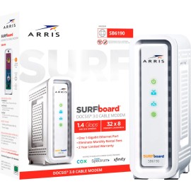 ARRIS - SURFboard SB6190 32 x 8 DOCSIS 3.0 Cable Modem - White