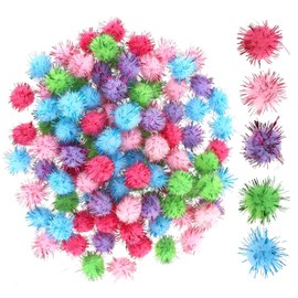 100 Pieces 2 cm Pompoms Colourful Pompoms Fluffy Plush Balls Pompoms for Crafts Balls Fluffy Plush Set for Funny DIY Creative Crafts (Colour)
