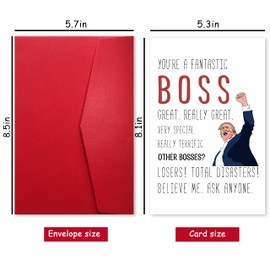 Funny Boss Day Card for Manager, Courageous Trump Boss Card for Boss Leader, Humorous Birthday Card for Best Boss, Believe Me, Ask Anyone
