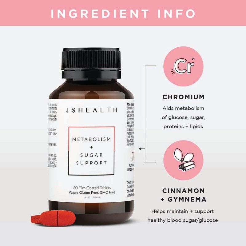 JSHealth Vitamins Metabolism + Sugar Support Formula, Energy Support, Metabolism