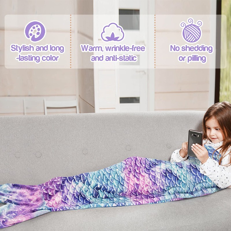 Catalonia Classy Mermaid Tail Blanket, Soft Warm Plush Fleece Sleeping