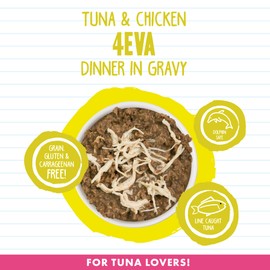 Weruva Best Feline Friend (B.F.F.) Tuna & Chicken 4-Eva with Tuna & Chicken in Gravy Cat Food, 5.5oz Can (Pack of 24)