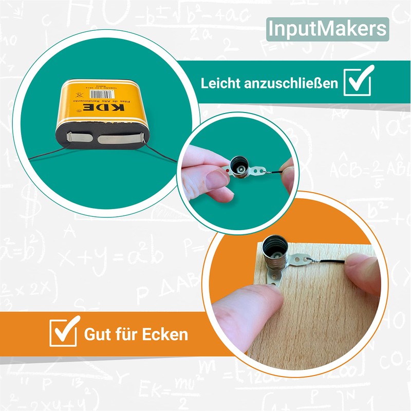 InputMakers Elektrobaukasten für Kinder mit Multimeter Digital, stromkreis bausatz kinder,