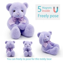 suepcuddly Small Magnet Teddy Bear Stuffed Animal Cute Plush Toy for Girl 12" (Purple)