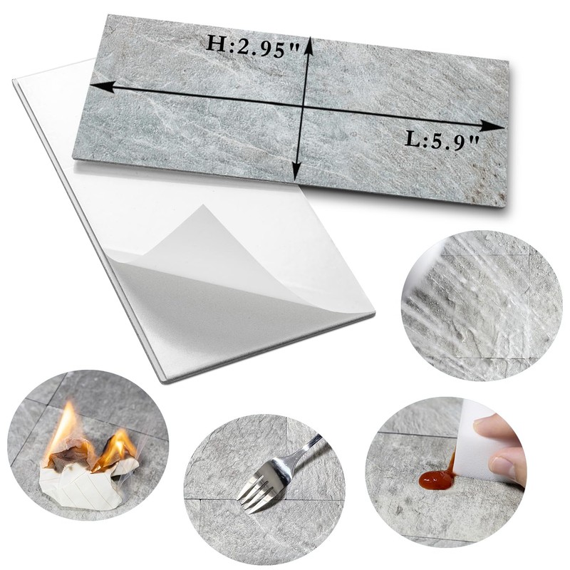 AULIGET 100 Piece Mountain Rock Peel and Stick Backsplash Wall