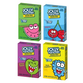 Jolly Rancher Singles to Go Drink Mix Variety 4 Pack - Green Apple, Watermelon, Blue Raspberry and Cherry