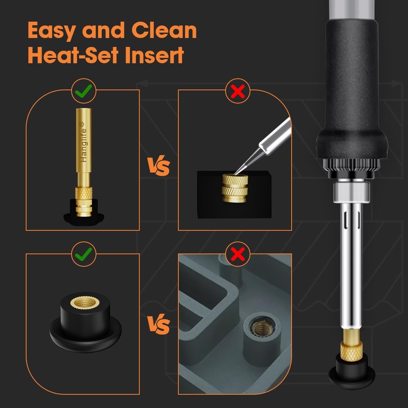 HANGLIFE Soldering Iron Tips for Threaded Inserts M2 M2.5 M3