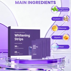 Purple Teeth Whitening Strips（42 Strips） Purple Whitening Strips, Enamel Safe for Sensitive Tooth, Removes Yellow Stains for a Natural Shine & Brighter Smile