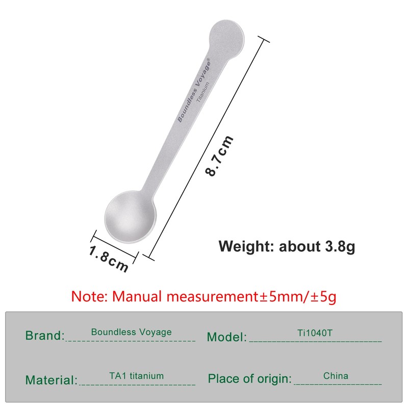 Boundless Voyage Mini Espresso Spoons 5pcs, Tiny Spoons, Titanium Coffee