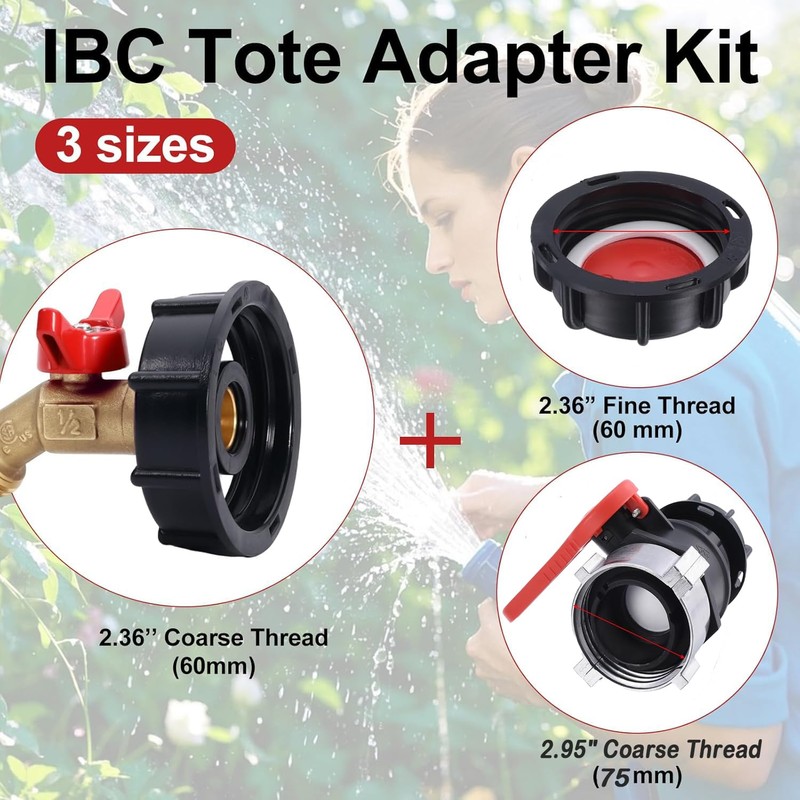 Baieasy IBC Tote Valve, DN50 75mm NPT Ball Valve Adapter,
