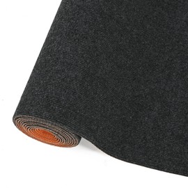 GOOFCXO 4' x 10' Runner Rugs for Hallway Commercial Black Carpet Runner with Non-Slip TPE Backing Area Rugs Indoor Outdoor Floor Mat for Hallway Kitchen Balcony Dining Room