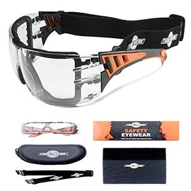 ToolFreak-Rip Out Safety Glasses,Clear Wraparound Lenses,Can Be Worn As Goggles, Impact and UV Protection,Rated to EN166FT,Case and Cloth