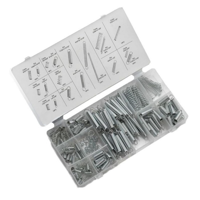200 Piece Compression Springs Assortment Kit,Spring Assortment Set,Zinc Plated Compression