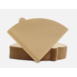 100 Pack V-Shaped Coffee Filters Natural Brown Unbleached Wood Pulp Disposable Paper Cone Filters for Pour Over Drip Coffee 2-4 Cups
