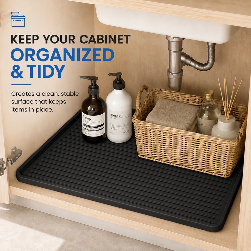 Waterproof Silicone Under Sink Mat – Kitchen & Bathroom Cabinet