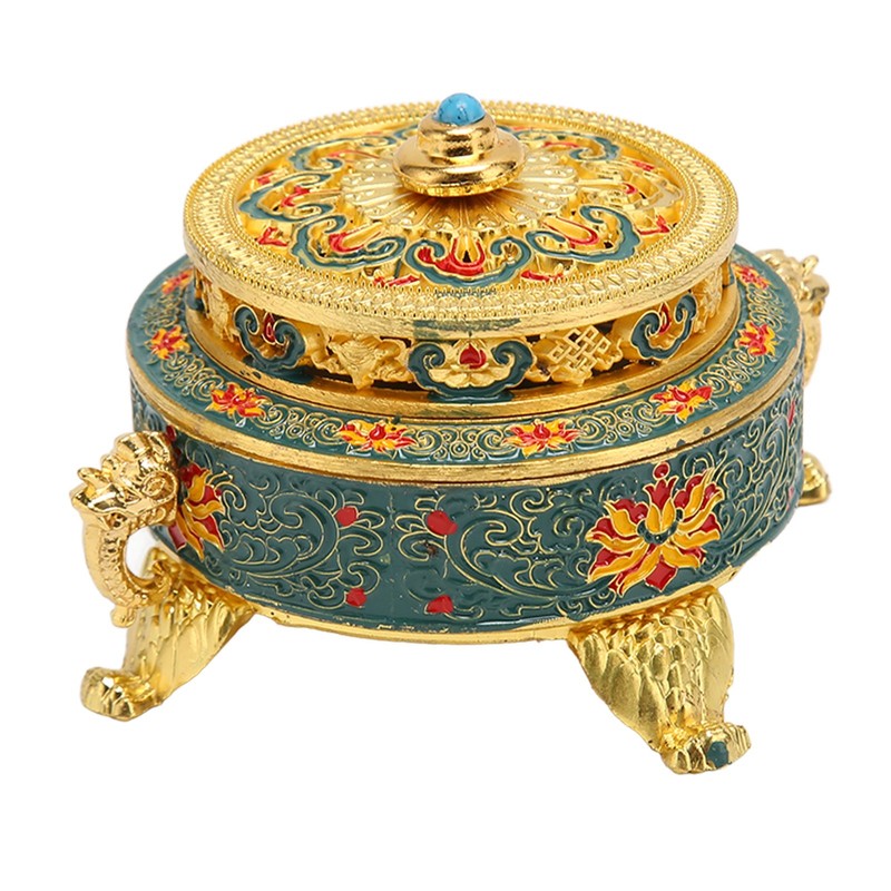 Trinket Incense Burner with Lid Handcraft Antique Polished Process for