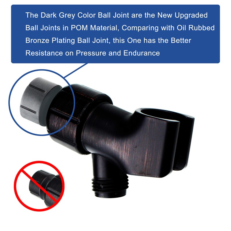 YOO.MEE Adjustable Shower Arm Bracket for Handheld Shower Head, 360°
