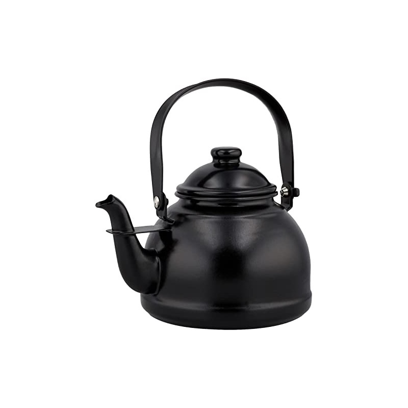 Haas Designs Stovetop Kettle, Matte Black, 1.5L Mini Retro Kettle