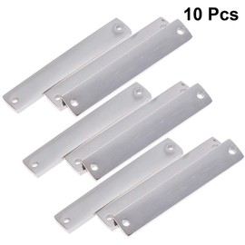 Artibetter 10 Pcs Rectangle Stamping Blanks Tag Pendants Horizontal Pendant Name Plate Stainless Steel Bar with Two Holes for Bracelet Necklace Jewelry Making (Silver)
