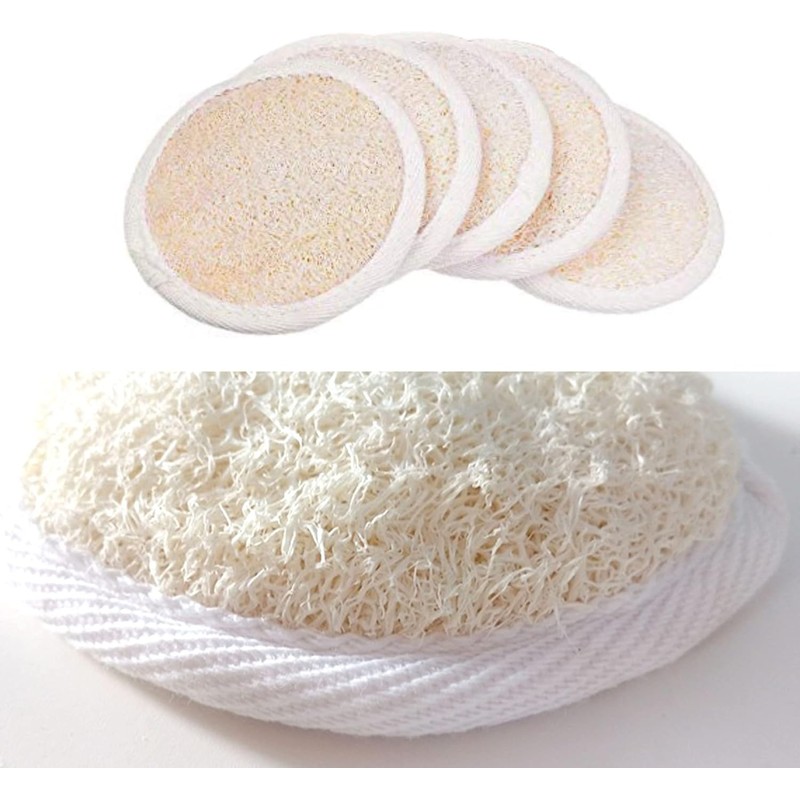 Esponjas Exfoliantes Naturales Loofah Pads Pack de 5 para Cuidado