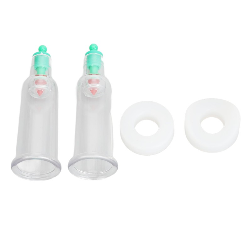 2pcs Finger Cupping Therapy Cups with Silicone Flat Elbow Rings