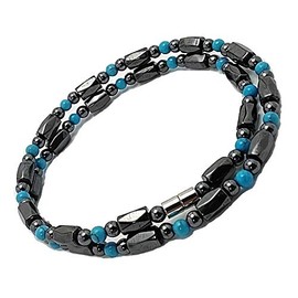 ZIG's (tc03-la) [17.7, 19.7, 21.7, 21.7 inches (45, 50, 55 cm), Stylish, Magnetic, Magnetic Necklace, Hematite x Turquoise, Anklet, Braceletable, Gemstone, Hematite Turquoise (Turquoise)