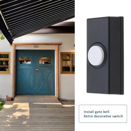 Create idea 2PCS Black Doorbell Switch ABS Plastic Square Push Press Button Switch for Install Doorbell Retro Decorative Switch with Screws 17x24x55mm