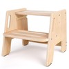Toddler Step Stool, Wooden Height-Adjustable 2-Step Stool for Kids, Potty