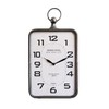 Creative Co-Op Metal Rectangle Hanging Clock with Handle Decoration on