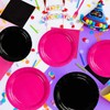 Grencian 200 Pcs Hot Pink and Black Birthday Decorations Hot