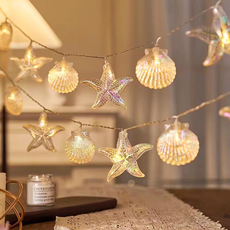 ZDAYOZ Starfish Shell String Light, 13.85 ft, 40 Warm White
