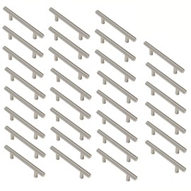 Aimyoo Cabinet Handles - Pack of 30 Stainless Steel T Bar Drawer Pulls Cupboard Knob for Kitchen Furniture Hardware (Overall Length: 10", Hole Center: 6-1/4")