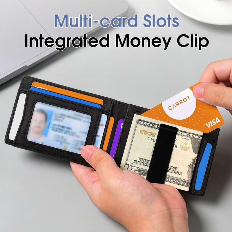 XZVXZV Slim Wallet for Men,Money Clip Minimalist Card Wallet RFID