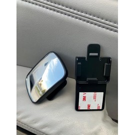 Rearview Convext Blindspot Mirror, 2' x 3" Glass Mirror, Universal Swivel Mount Attachment for Car