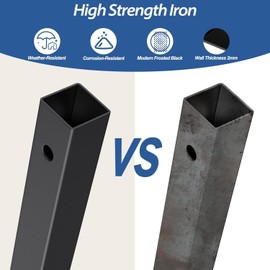 Azzfc 26 Pack 36" Deck Balusters Black Deck Railing Stair Porch Staircase Spindles Hollow Square Deck Balusters for Deck Railing Porch