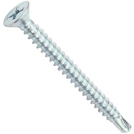 AERZETIX - Pack of 100 - Self Drilling Tapping Screws - Countersunk Head - Diameter 4.2 x 45 mm - DIN 7504 P - Galvanised Steel - Phillips / Cross Removal - DIY - Renovation - C44698