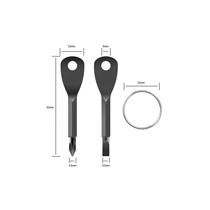 ROSTIVO Screwdriver Keychain Pocket Repair Tool Multi Mini Cool Gadgets